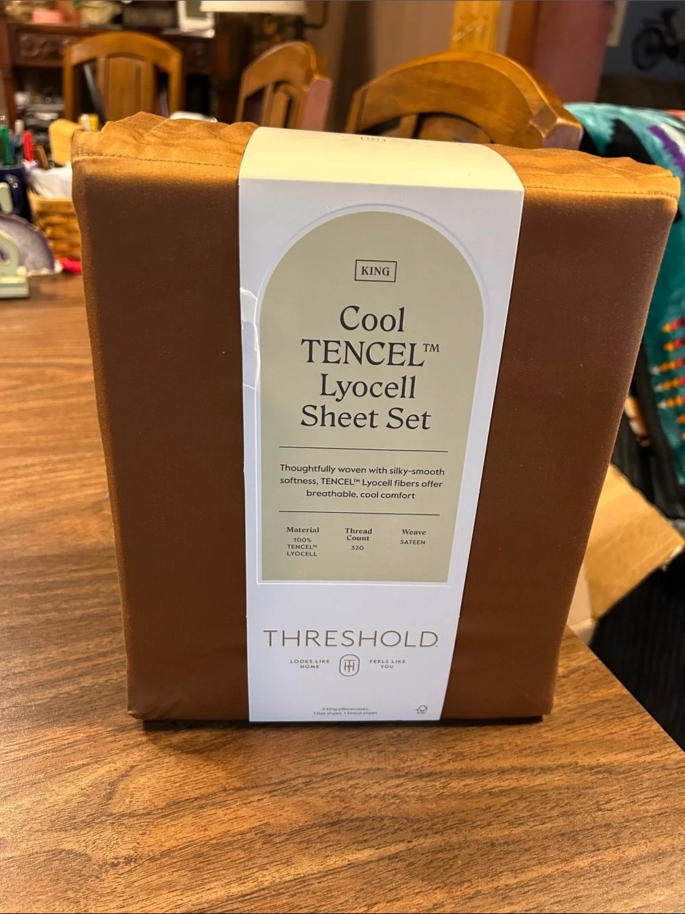 Threshold Cool TENCEL Lyocell Sheet Set in Caramel Brown